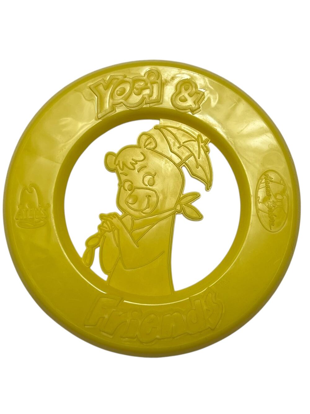 1993 Arby's Yogi Bear and Friends Yellow Frisbee Fun Flyer Kids Meal Vintage Toy